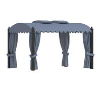 Gazebo 4x3x2.7m Anthracite Steel Polyester Canopy Curtains Mesh Screens Included