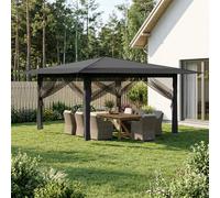 Gazebo 4x4 m Light Grey Anthracite 210D Oxford Silver Coated Portable Shelter UK