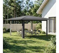 Gazebo 4x4m Light Grey & Anthracite 210D Oxford Silver Coating Height-Adjust Bag