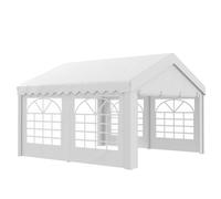 Gazebo 4x4m White Steel Frame UV Resistant Canopy PVC Windows Party Tent 2.8m XL
