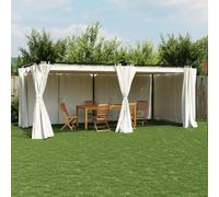 Gazebo 6x3 m Anthracite Aluminium/Steel Frame Cream Polyester Roof with Curtains