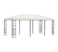Gazebo 6x3m Cream Polyester Canopy Steel Frame with Decorative Cross Detail 2.6m