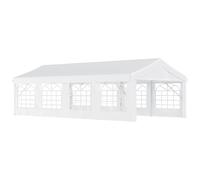Outsunny 8M Gazebo Garden Marquee Canopy Party Carport Shelter Garage Tent White