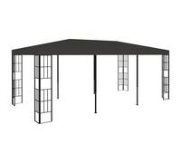 Gazebo Anthracite Steel Frame 100% Polyester Canopy 3x6m Outdoor Party HeavyDuty