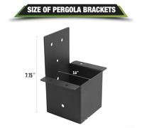 Gazebo Bracket Kit, Wall Mount Support Bracket with Screws Gazebo Post Connector Column Joint for Pergola Canopy Installation(1 Piece)