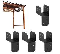 Gazebo Brackets, Roof Joint Connector Set, 4 Piece Steel Post Beam Joiner Heavy Load Support Design, Powder Coated Iron Frame Hardware Kit, Outdoor Structure Reinforcement Fitting