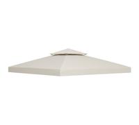 Gazebo Canopy 3x3m Cream White 180g Polyester PA Coating 2-Tier Vent Roof Drain.