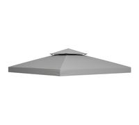 OUTSUNNY 3(m) 2 Tier Garden Gazebo Top Cover Replacement Canopy Roof in Light Grey Outsunny Light Grey