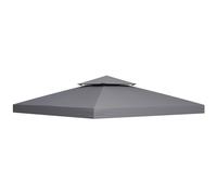 Gazebo Canopy Top 3x3m Polyester 180g/m2 PA Coated Deep Grey 2-Tier Vent Garden