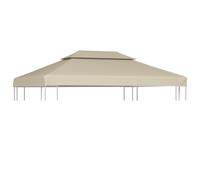 Gazebo Cover Beige 4x3m Polyester PVC Coated 310g/m² Reinforced Top Only 8pcsXL