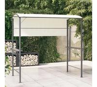 Gazebo Cream 220x110x200cm Polyester Canopy Powder-Coated Metal Frame Outdoor UK