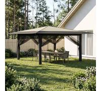 Gazebo Cream/Anthracite 4x4 m 210D Oxford Silver Coated Portable GardenPatioUse