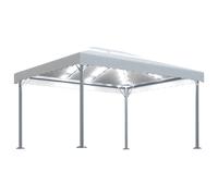 vidaXL Gazebo with LED String Lights 400x300cm Cream Aluminium Patio Sunshade
