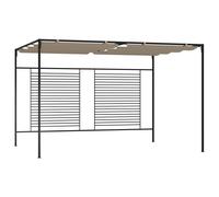 vidaXL Gazebo with Retractable Roof 3x4x2.3 m Taupe 180 g/m² Canopy Shelter