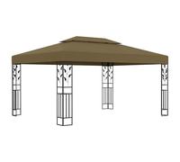 vidaXL Gazebo with Double Roof Taupe 180 g/m² Patio Canopy Shelter Party Tent