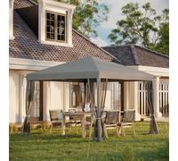 Outsunny 3 x 3 m Pop Up Gazebo, 420D Garden Tent Canopy with Removable Mesh Sidewall Netting, Carry Bag for Garden Patio Outdoor, Light Grey