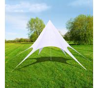 'vidaXL White Hexagon Star Garden Pavilion - 14m Diameter - Weatherproof Oxford Fabric