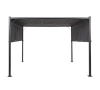 Beliani Gazebo Led Parga Metal 310 Cm 310 Cm Dark Grey