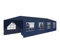 vidaXL Garden Marquee Pavilion - Outdoor Entertainment Space with Easy Access Zipper Doors, UV and Water- Material, Decorative Window Panels, Steel Frame, Easy Assembly - Blue