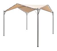 vidaXL Gazebo Pavilion Tent Canopy 4x4 m Steel Beige UK HOT