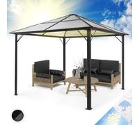 Gazebo Pergola Garden Marquee Tent Outdoor Aluminum Waterproof Canopy LED 3x4 m