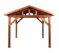 Beliani Gazebo Secchia Fir Wood 296cm 350cm Brown/ Grey