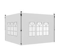 Gazebo Side Panel White 295x195cm Oxford Cloth Window Straps Pack 2pcs Outdoor L