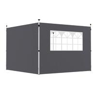 Gazebo Side Panels Dark Grey 210D Oxford Polyester 295x200cm Window Pair UVproof