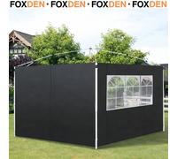 Outsunny 3m Replacement Gazebo Side Panels - Black, Black