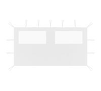Gazebo Side Wall with Windows 4 x 2 m White Heavy Duty Polyester Fabric PVC Window 150 x 70 cm Suitable for Party Tent, Garden Gazebo, Pergola, Easy Assembly with Sturdy Straps
