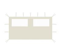 Gazebo Sidewall 4x2m Cream Polyester PVC Window Party Tent Wall Mosquito Outdoor