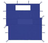 Gazebo sidewall set Blue 4.1x2.1m polyester fabric PVC window 2pcs party outdoor