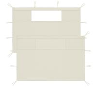 Gazebo Sidewall Set Cream 435x210cm + 290x210cm Polyester PVC Window 2pcs Gazebo