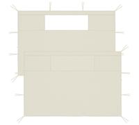 Gazebo Sidewalls Cream 435x210 & 290x210cm Polyester PVC Windows Set Heavy Duty