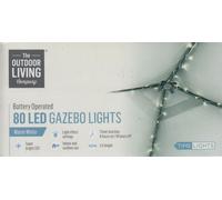Gazebo String Lights 80 Warm White LED Garden Timer Lights Battery Operated 2.1M