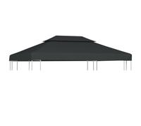 vidaXL 2-Tier Gazebo Top Cover 310g/m² 4x3m Anthracite Roof Replacement Tent