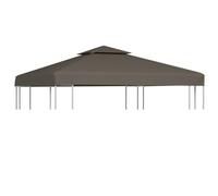 Gazebo Top Cover 2-Tier Taupe 3x3m PVC-Coated 100% Polyester Replacement Canopy