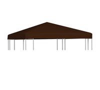 Gazebo Top Cover 3x3 m Brown PVC-Coated Polyester Waterproof Reinforced Corners