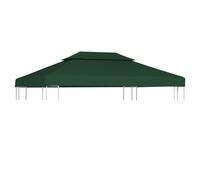 Gazebo Top Cover 4x3 m Green Polyester 310g/m² PVC Coated Waterproof Heat Canopy