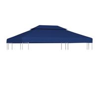 Gazebo Top Cover 4x3m Blue Polyester PVC Coated Waterproof 2-Tier Replacement XL