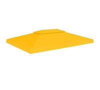 Gazebo Top Cover 4x3m Yellow Polyester PVC Coated 2-Tier Waterproof Canopy Edge
