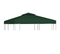 Gazebo Top Cover Green 3 x 3 m Polyester PVC Coated Replacement with 8 Grommets
