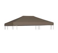 Gazebo Top Cover Taupe 3x4m 100% Polyester PVC Coated Waterproof Secure 310g/m²