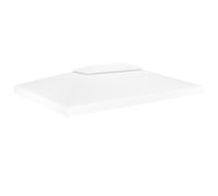 Gazebo Top Cover White 4x3m Polyester PVC 2-Tier Replacement Canopy+ Reinforced