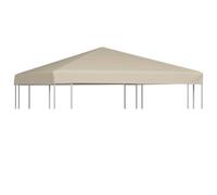 Gazebo TopCover 3x3m Beige Polyester PVC Coated 2Tier Replacement Canopy Outdoor