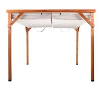 Gazebo VILLAROSA 320 cm 380 cm Fir Wood Brown/ Beige