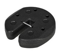 Gazebo Weights Set of 4 Black HDPE & Cement 22x5.5cm 3kg Plates with Belt 90cms