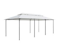 Gazebo White 600x298x270cm Tubular Steel 100% Polyester UV Resistant Eave200cmXL