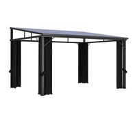 Gazebo With Curtain 405X294X244 Cm Anthracite
