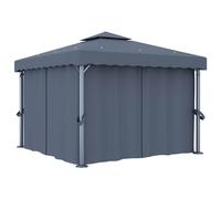 Gazebo with Curtain Garden Canopy Sun Shelter Tent Sunshade Aluminium vidaXL